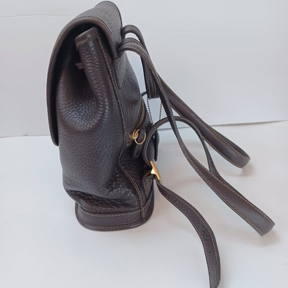 Coach Backpack Dark Chocolate Brown Pebbled Leather Drawstring Bag Purse main image 16